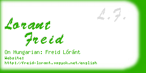 lorant freid business card
